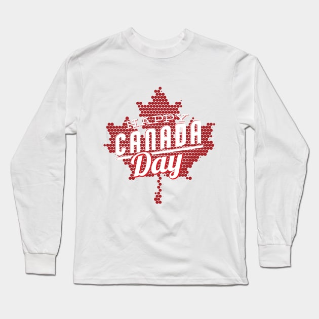 Happy Canada Day Maple Leaf Design Special Canada Independence Celebration Design - lght Long Sleeve T-Shirt by QualiTshirt